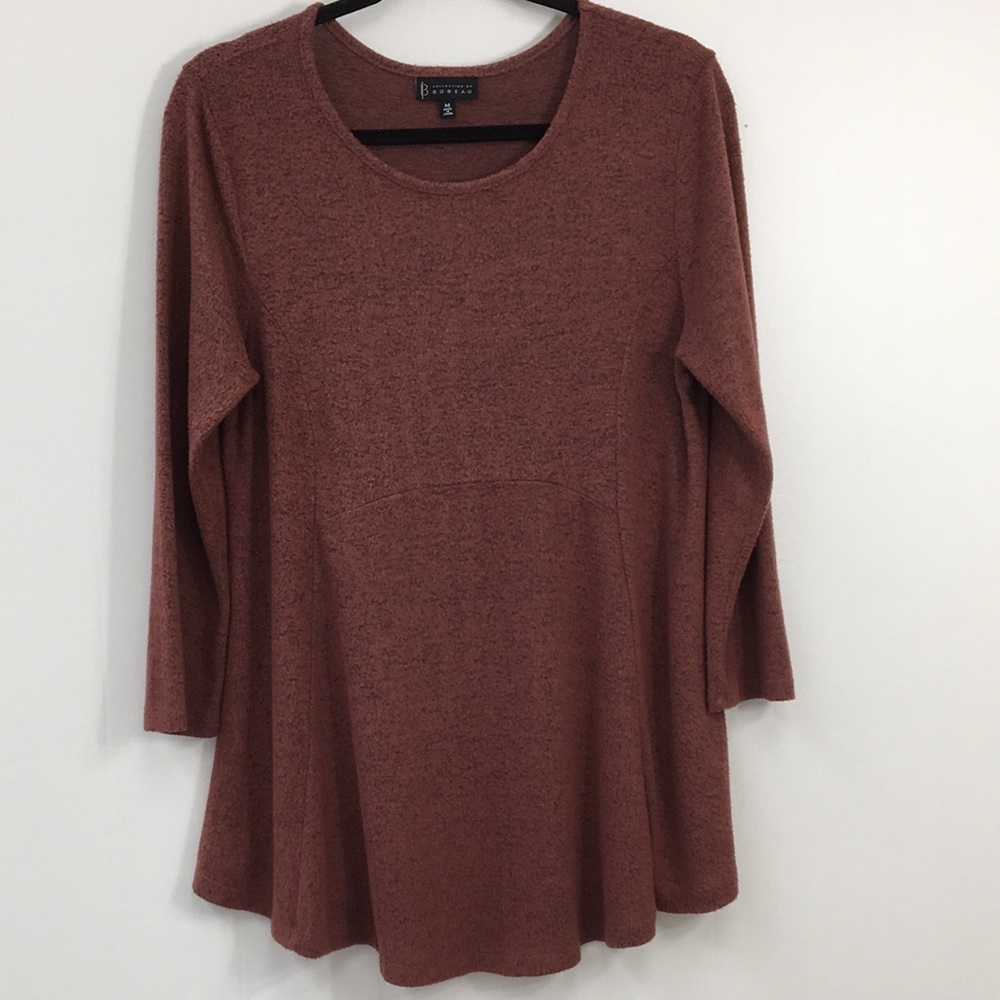 Collection By Bobeau Long Sleeve Burnt Orange Flowy Shirt Size M EXCELLENT